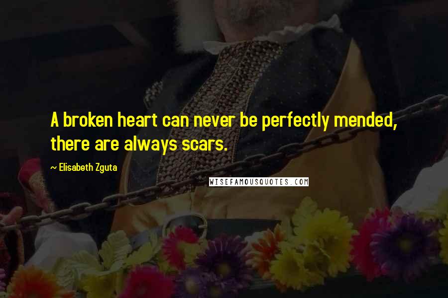 Elisabeth Zguta Quotes: A broken heart can never be perfectly mended, there are always scars.