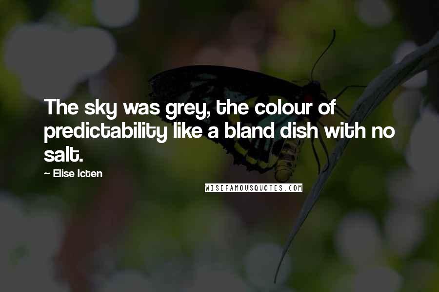 Elise Icten Quotes: The sky was grey, the colour of predictability like a bland dish with no salt.