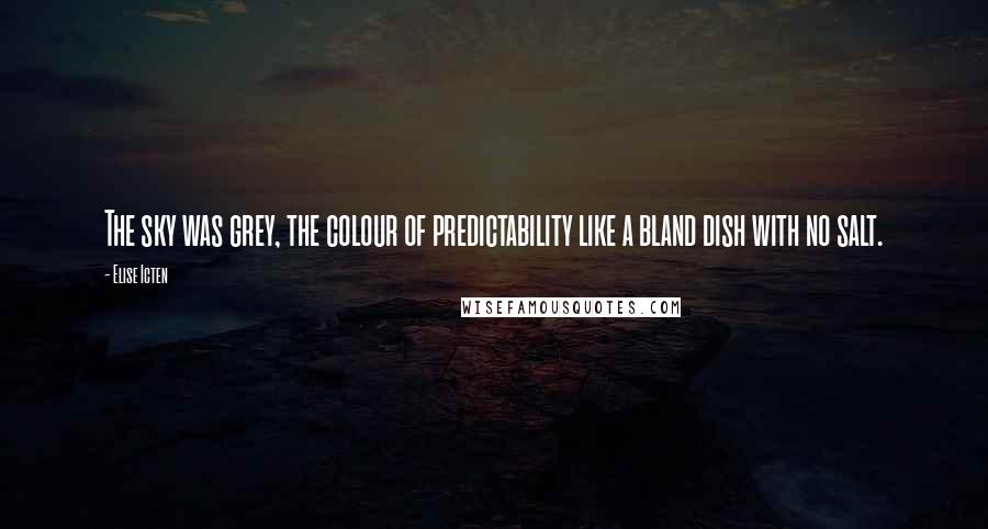 Elise Icten Quotes: The sky was grey, the colour of predictability like a bland dish with no salt.