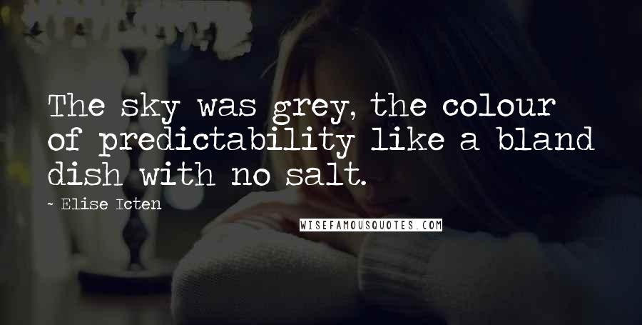 Elise Icten Quotes: The sky was grey, the colour of predictability like a bland dish with no salt.