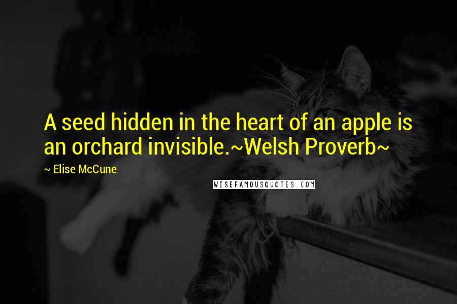 Elise McCune Quotes: A seed hidden in the heart of an apple is an orchard invisible.~Welsh Proverb~