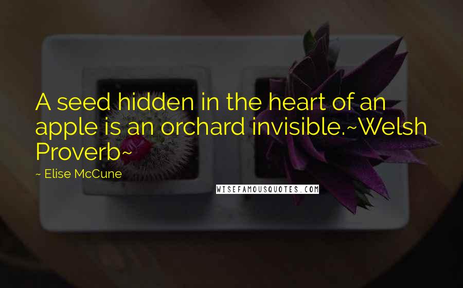 Elise McCune Quotes: A seed hidden in the heart of an apple is an orchard invisible.~Welsh Proverb~