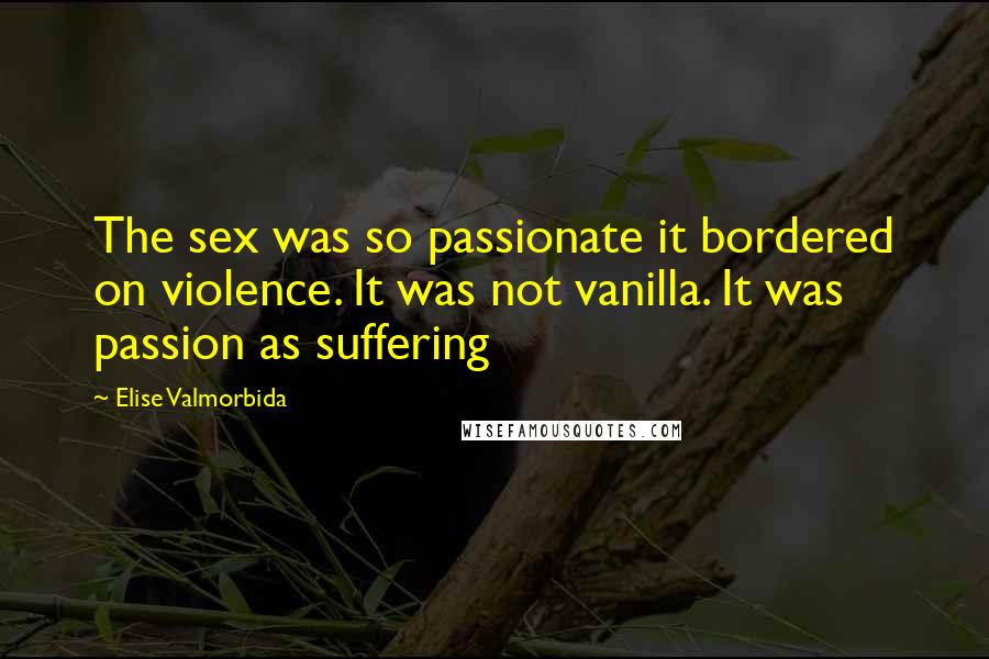 Elise Valmorbida Quotes: The sex was so passionate it bordered on violence. It was not vanilla. It was passion as suffering