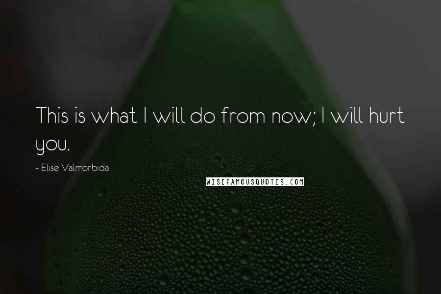 Elise Valmorbida Quotes: This is what I will do from now; I will hurt you.