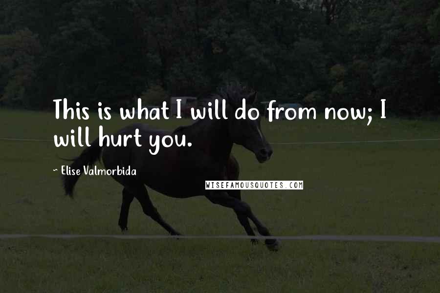 Elise Valmorbida Quotes: This is what I will do from now; I will hurt you.