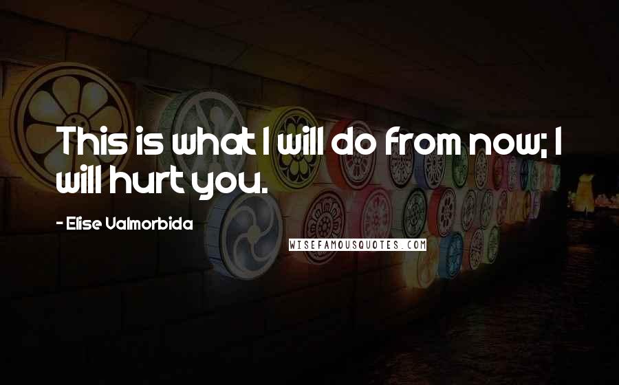 Elise Valmorbida Quotes: This is what I will do from now; I will hurt you.