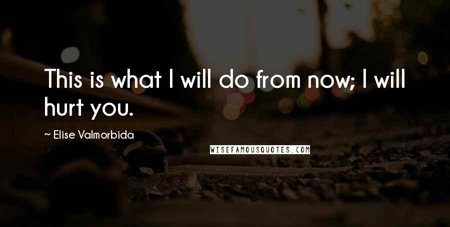 Elise Valmorbida Quotes: This is what I will do from now; I will hurt you.