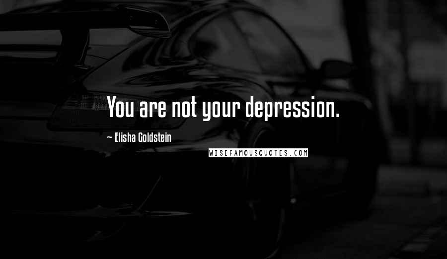 Elisha Goldstein Quotes: You are not your depression.