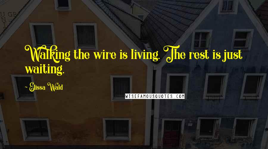 Elissa Wald Quotes: Walking the wire is living. The rest is just waiting.