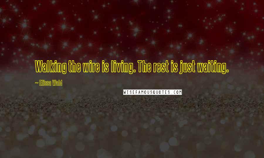 Elissa Wald Quotes: Walking the wire is living. The rest is just waiting.