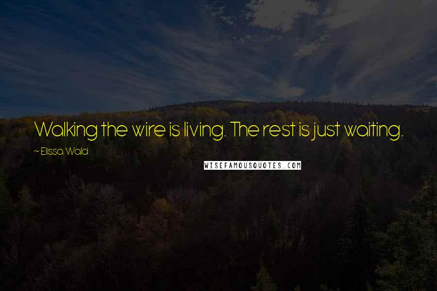 Elissa Wald Quotes: Walking the wire is living. The rest is just waiting.