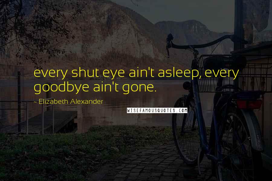 Elizabeth Alexander Quotes: every shut eye ain't asleep, every goodbye ain't gone.
