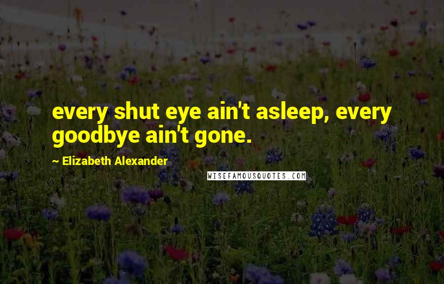 Elizabeth Alexander Quotes: every shut eye ain't asleep, every goodbye ain't gone.