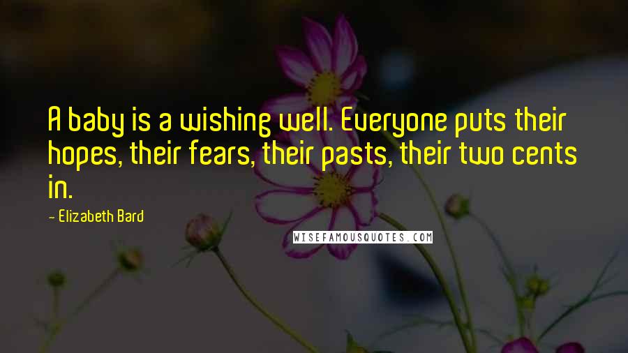 Elizabeth Bard Quotes: A baby is a wishing well. Everyone puts their hopes, their fears, their pasts, their two cents in.