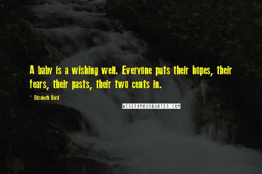 Elizabeth Bard Quotes: A baby is a wishing well. Everyone puts their hopes, their fears, their pasts, their two cents in.