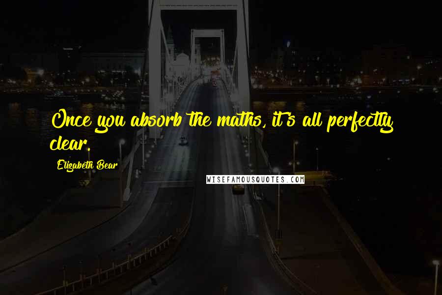 Elizabeth Bear Quotes: Once you absorb the maths, it's all perfectly clear.