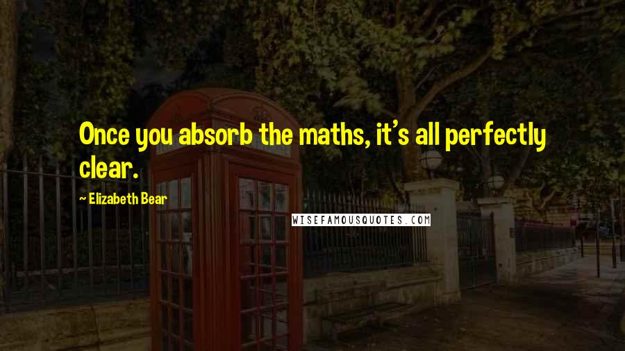 Elizabeth Bear Quotes: Once you absorb the maths, it's all perfectly clear.
