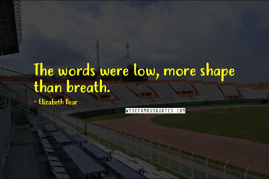 Elizabeth Bear Quotes: The words were low, more shape than breath.