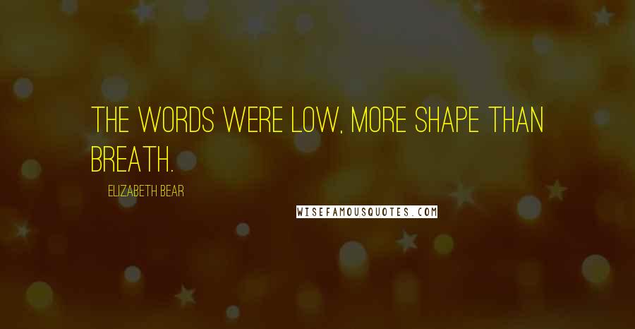 Elizabeth Bear Quotes: The words were low, more shape than breath.