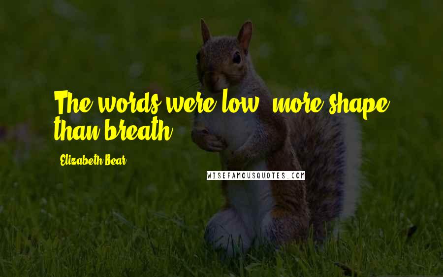 Elizabeth Bear Quotes: The words were low, more shape than breath.