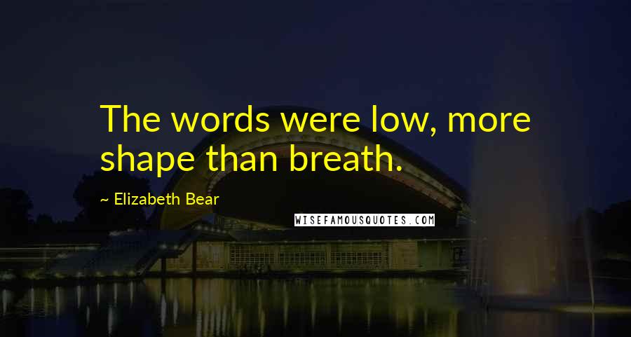 Elizabeth Bear Quotes: The words were low, more shape than breath.