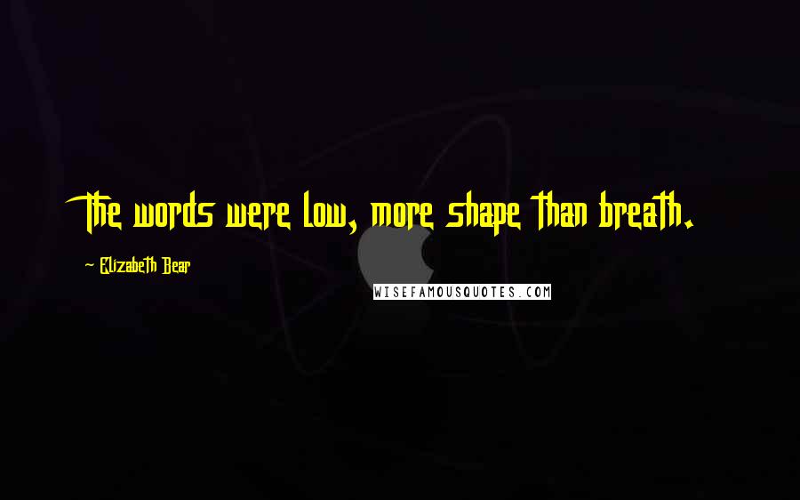 Elizabeth Bear Quotes: The words were low, more shape than breath.