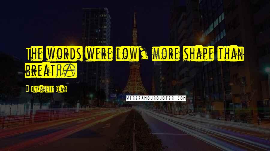 Elizabeth Bear Quotes: The words were low, more shape than breath.