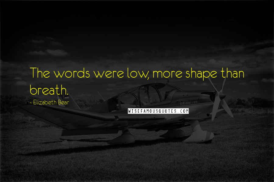 Elizabeth Bear Quotes: The words were low, more shape than breath.