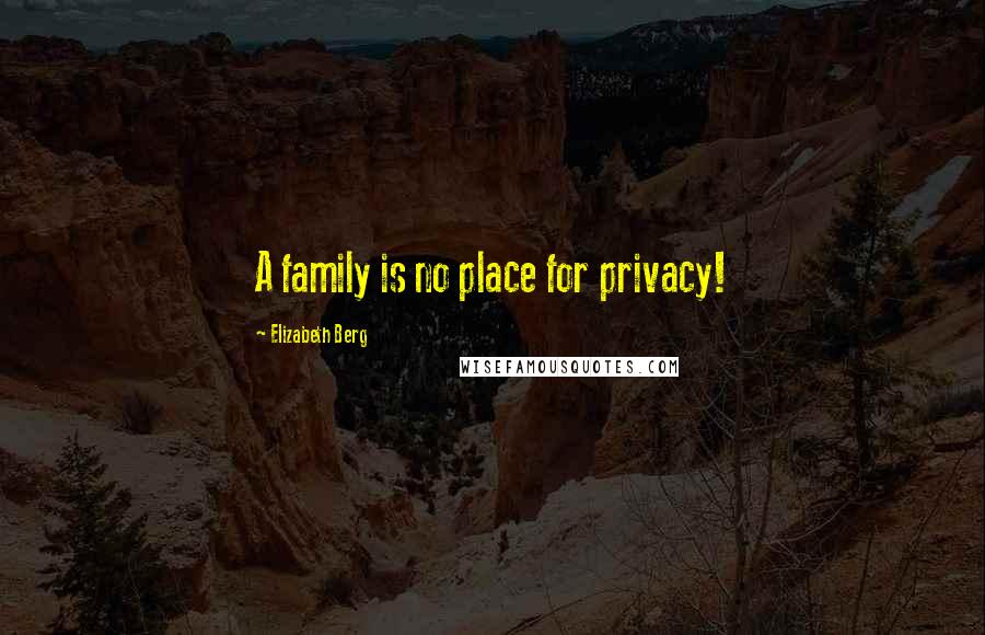 Elizabeth Berg Quotes: A family is no place for privacy!