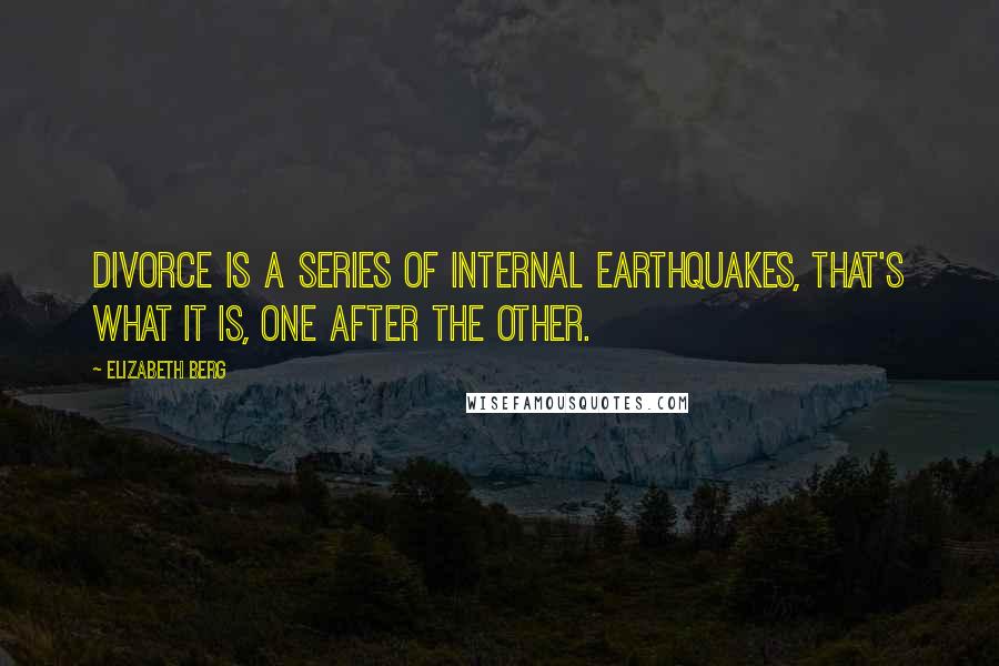 Elizabeth Berg Quotes: Divorce is a series of internal earthquakes, that's what it is, one after the other.