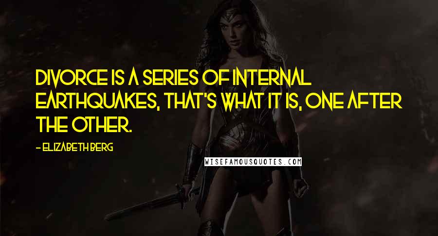 Elizabeth Berg Quotes: Divorce is a series of internal earthquakes, that's what it is, one after the other.