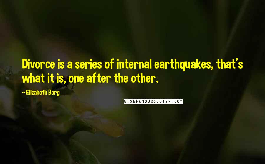 Elizabeth Berg Quotes: Divorce is a series of internal earthquakes, that's what it is, one after the other.