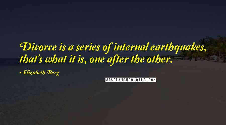 Elizabeth Berg Quotes: Divorce is a series of internal earthquakes, that's what it is, one after the other.