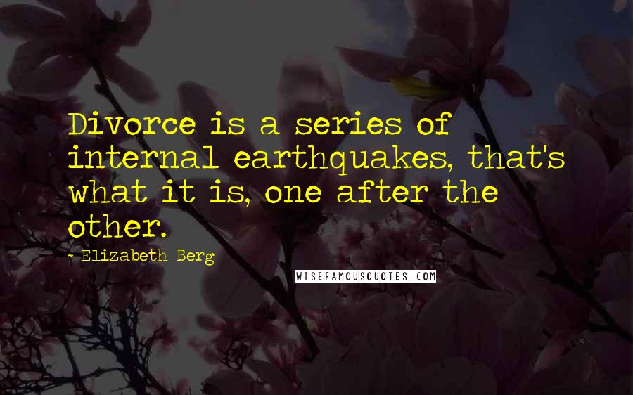 Elizabeth Berg Quotes: Divorce is a series of internal earthquakes, that's what it is, one after the other.