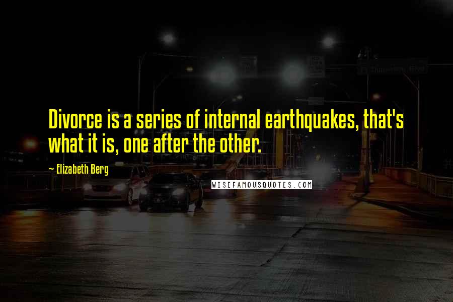 Elizabeth Berg Quotes: Divorce is a series of internal earthquakes, that's what it is, one after the other.