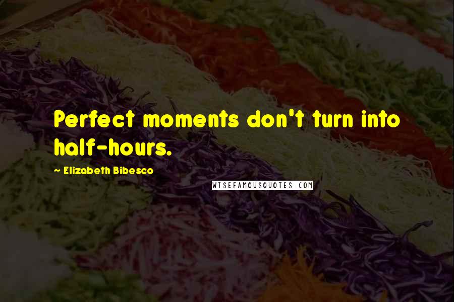 Elizabeth Bibesco Quotes: Perfect moments don't turn into half-hours.