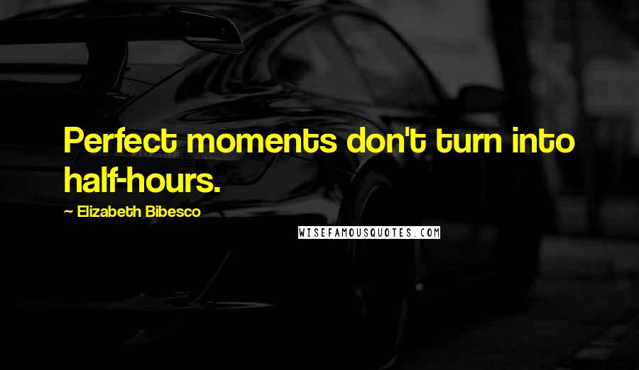 Elizabeth Bibesco Quotes: Perfect moments don't turn into half-hours.