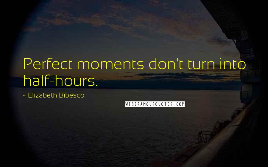 Elizabeth Bibesco Quotes: Perfect moments don't turn into half-hours.