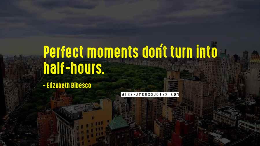 Elizabeth Bibesco Quotes: Perfect moments don't turn into half-hours.