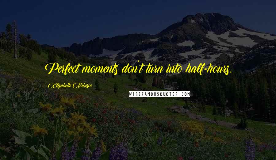 Elizabeth Bibesco Quotes: Perfect moments don't turn into half-hours.