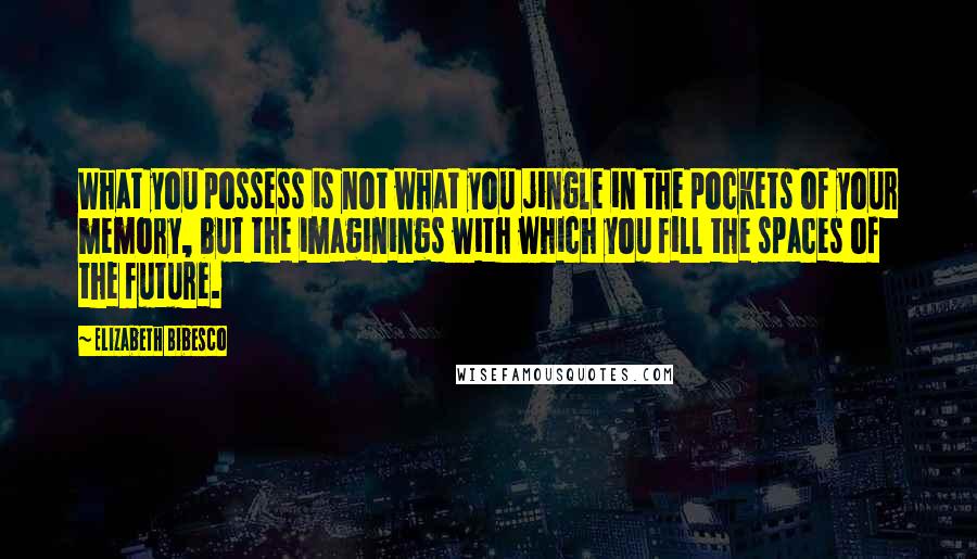 Elizabeth Bibesco Quotes: What you possess is not what you jingle in the pockets of your memory, but the imaginings with which you fill the spaces of the future.