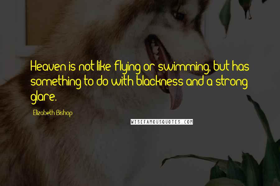 Elizabeth Bishop Quotes: Heaven is not like flying or swimming, but has something to do with blackness and a strong glare.