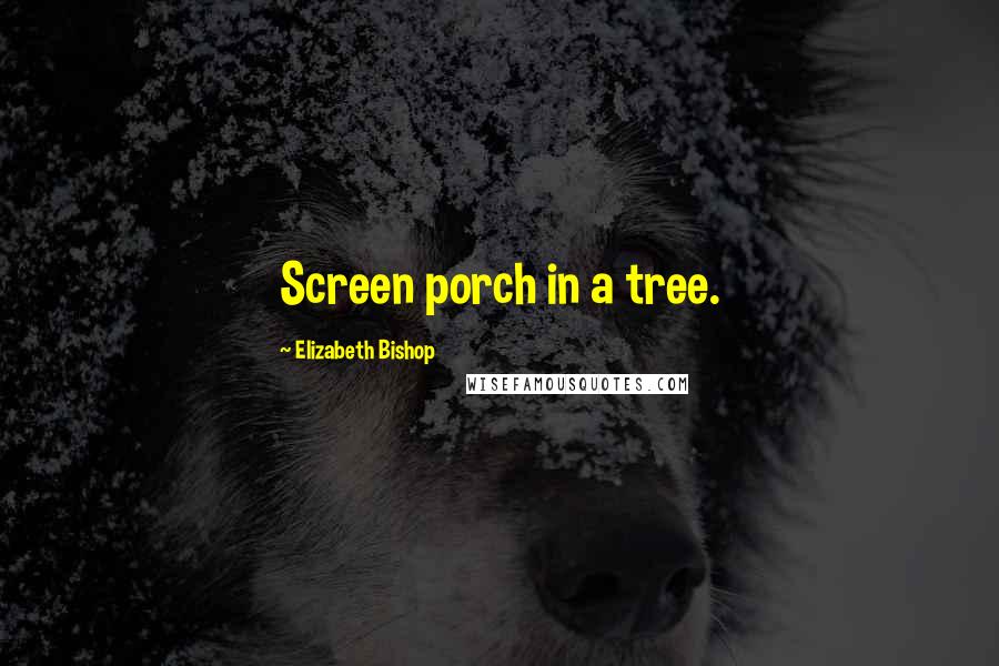 Elizabeth Bishop Quotes: Screen porch in a tree.