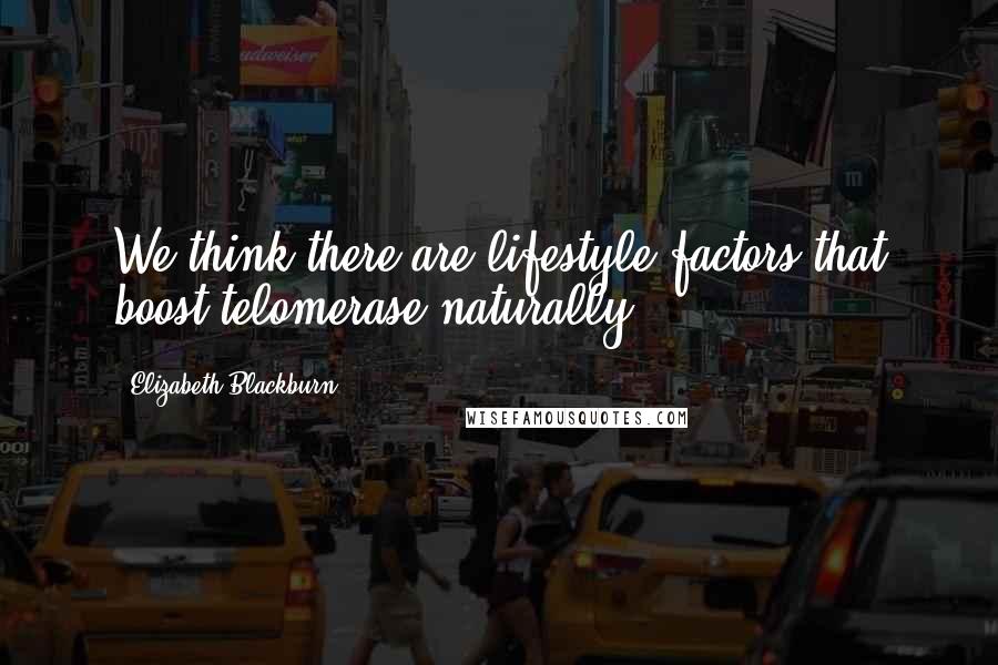 Elizabeth Blackburn Quotes: We think there are lifestyle factors that boost telomerase naturally.