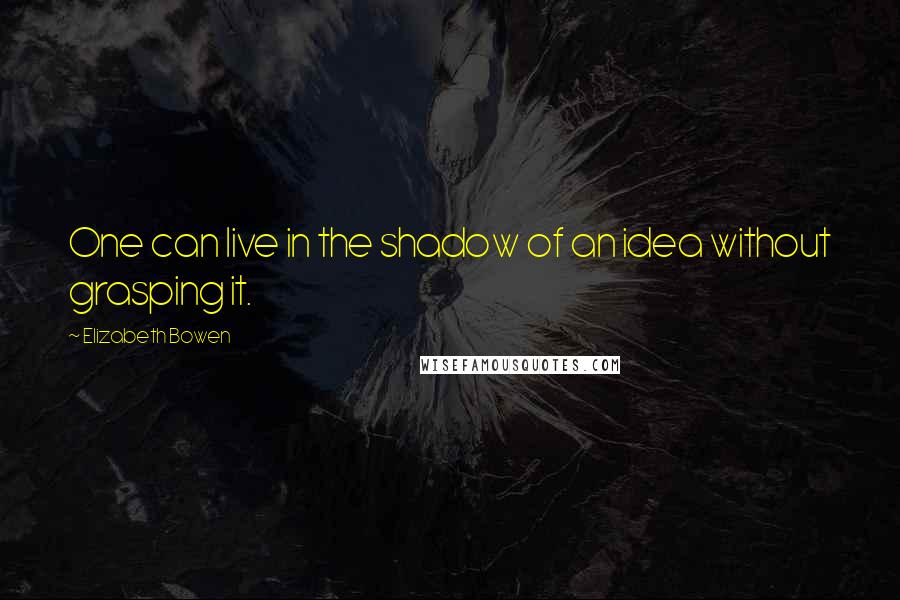 Elizabeth Bowen Quotes: One can live in the shadow of an idea without grasping it.