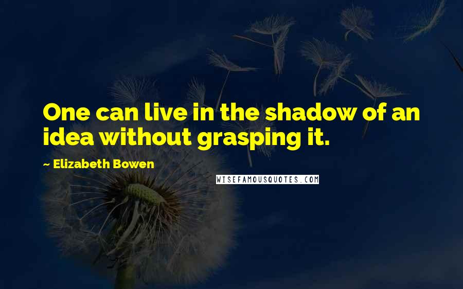 Elizabeth Bowen Quotes: One can live in the shadow of an idea without grasping it.