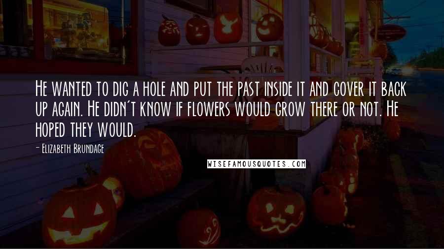 Elizabeth Brundage Quotes: He wanted to dig a hole and put the past inside it and cover it back up again. He didn't know if flowers would grow there or not. He hoped they would.