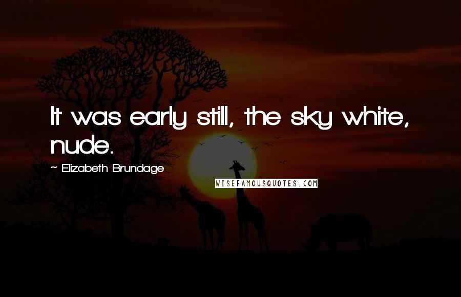 Elizabeth Brundage Quotes: It was early still, the sky white, nude.