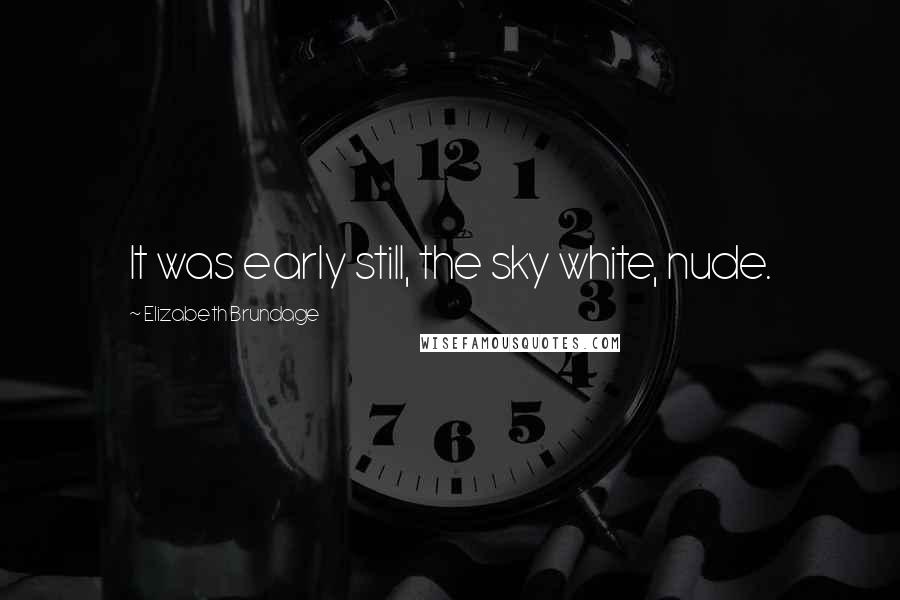 Elizabeth Brundage Quotes: It was early still, the sky white, nude.