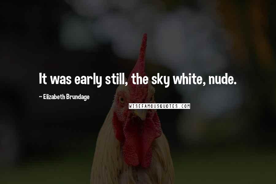 Elizabeth Brundage Quotes: It was early still, the sky white, nude.
